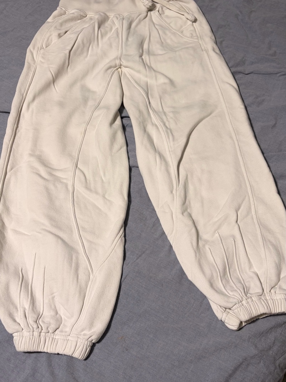 Free People Cream Jogger Sweatpants - Casual Bottoms